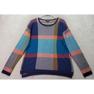 VTG The Limited Sweater Women's Medium Multi Colorblock Knit Round Neck Pullover